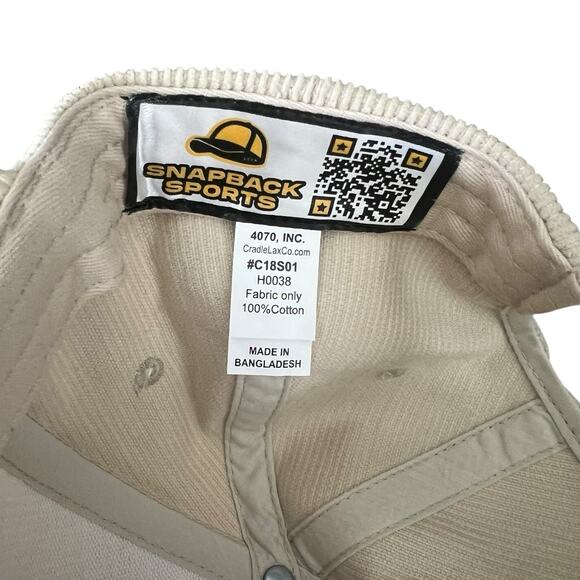 Snapback Sports Corduroy Hat Rope Upside Down - Picture 5 of 7